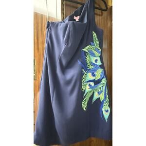Lily Pulitzer Jamie Dress #29911 Size 8 MSRP $248 Embroidered Peacock Navy